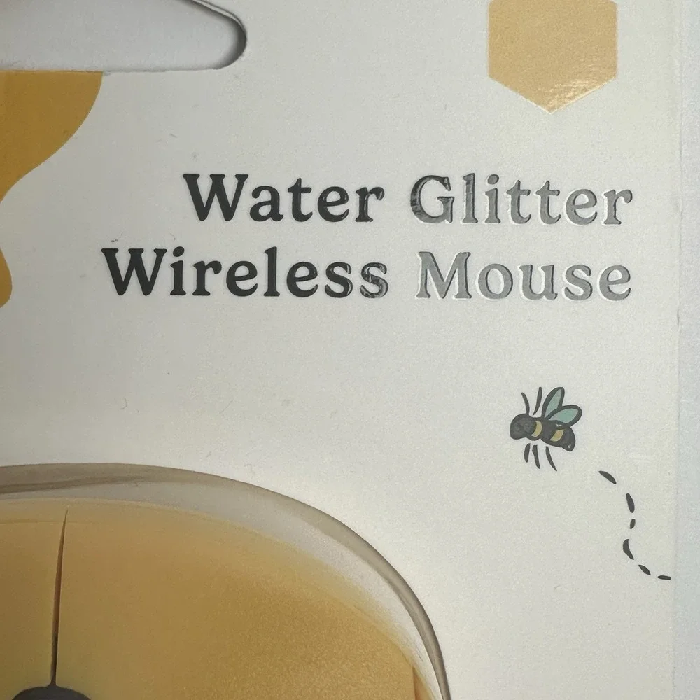 Disney Winnie The‎ Pooh Water Glitter Wireless Mouse USB Receiver New